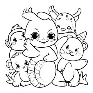 Cute Ragatha With Friends Coloring Page 36144-30150