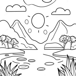 Calming Nature Scene Coloring Page 36154-30157