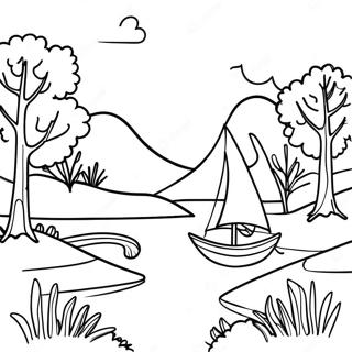 Calming Nature Scene Coloring Page 36154-30158