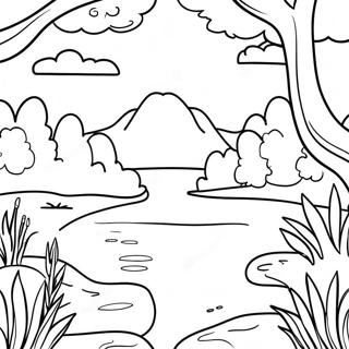 Calming Nature Scene Coloring Page 36154-30159