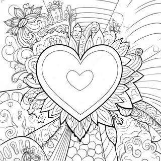 Colorful God Is Love Heart Coloring Page 36164-30166