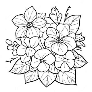 Beautiful Hydrangea Bouquet Coloring Page 36184-30182