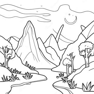 Fantasy Landscape Midjourney Coloring Page 36194-30190