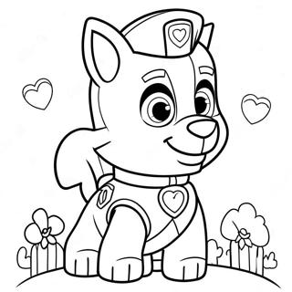 Paw Patrol Valentine Coloring Pages