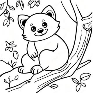 Red Panda In A Tree Coloring Page 3620-2941