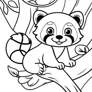 Red Panda In A Tree Coloring Page 3620-2942