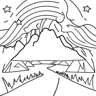 Colorful Northern Lights Over Mountains Coloring Page 36234-30222