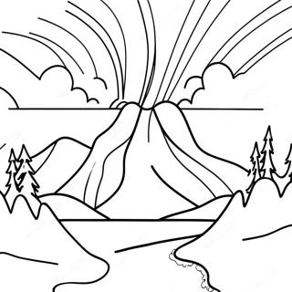 Colorful Northern Lights Over Mountains Coloring Page 36234-30223