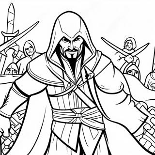 Ezio Auditore In Action Coloring Page 36264-30247