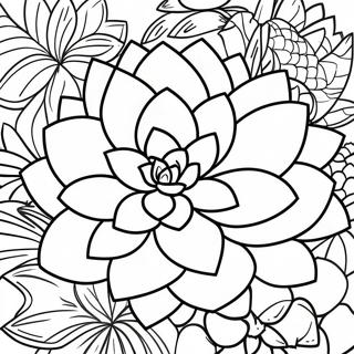 Succulent Plant Coloring Page 3629-2948