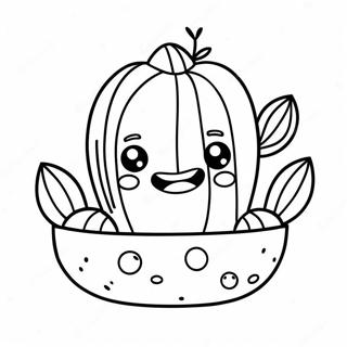 Cute Cartoon Succulent Coloring Page 3630-2949