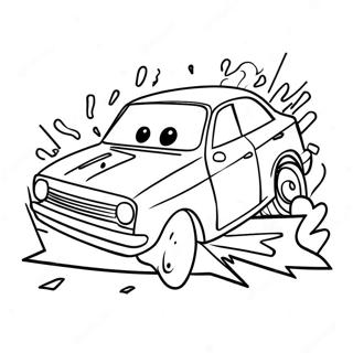 Car Crash Coloring Pages