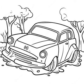 Car Crash Scene Coloring Page 36333-30298