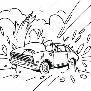 Car Crash Scene Coloring Page 36333-30299