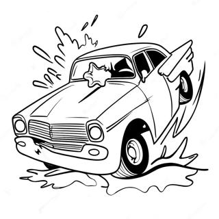 Exciting Car Crash Coloring Page 36334-30301