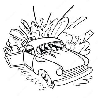 Exciting Car Crash Coloring Page 36334-30304