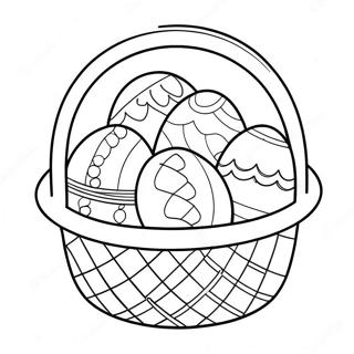 Colorful Easter Eggs In A Basket Coloring Page 36344-30309