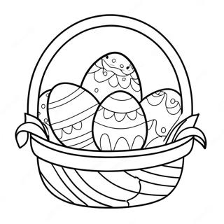 Colorful Easter Eggs In A Basket Coloring Page 36344-30311