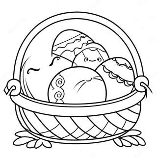 Colorful Easter Eggs In A Basket Coloring Page 36344-30312