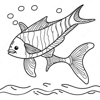 Swordfish Swimming In The Ocean Coloring Page 36384-30327