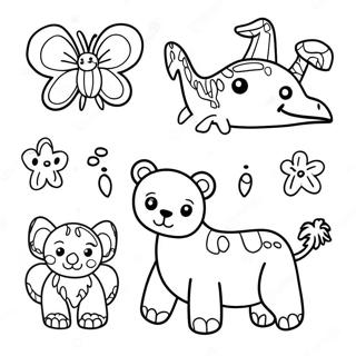 Colorful Felt Animals Coloring Page 3640-2960