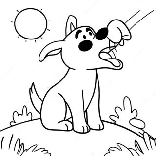 Fierce Cartoon Dog Howling At The Moon Coloring Page 36425-30373