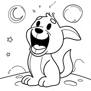 Fierce Cartoon Dog Howling At The Moon Coloring Page 36425-30374