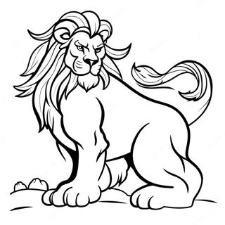 Strong Samson With Lion Coloring Page 36445-30381