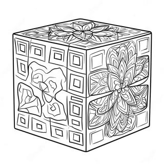 Colorful 3d Cube Coloring Page 36455-30406