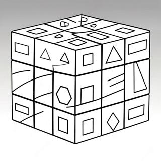 Colorful 3d Cube Coloring Page 36455-30408