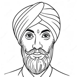 Colorful Sikh Turban Coloring Page 36495-30425