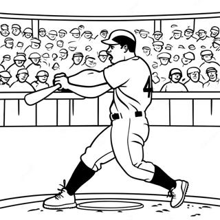 Jackie Robinson Hitting A Home Run Coloring Page 36505-30434