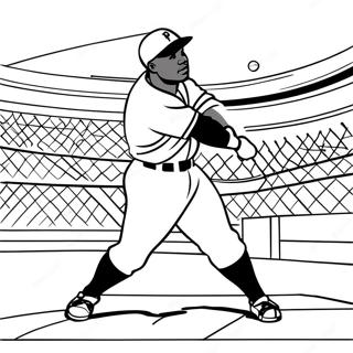 Jackie Robinson Hitting A Home Run Coloring Page 36505-30435