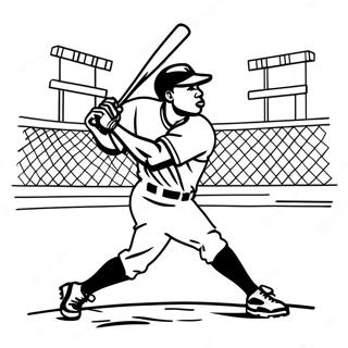 Jackie Robinson Hitting A Home Run Coloring Page 36505-30436