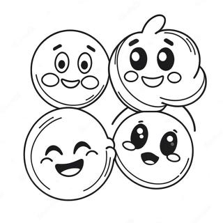 Happy Emoji Characters Coloring Page 36515-30438