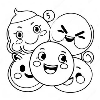 Happy Emoji Characters Coloring Page 36515-30439