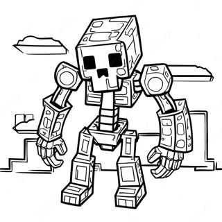 Minecraft Mutant Skeleton Coloring Page 36524-30459