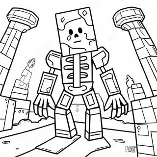 Minecraft Mutant Skeleton Coloring Page 36524-30460