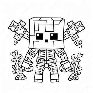 Creepy Minecraft Mutant Skeleton Coloring Page 36525-30442