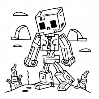 Creepy Minecraft Mutant Skeleton Coloring Page 36525-30443