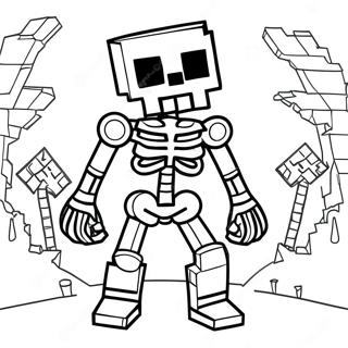 Creepy Minecraft Mutant Skeleton Coloring Page 36525-30444