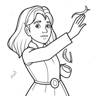 Hermione Casting A Spell Coloring Page 36535-30447