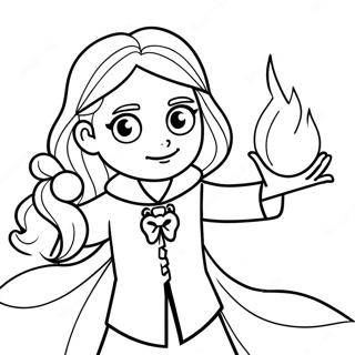 Hermione Casting A Spell Coloring Page 36535-30448