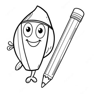 Funny Jeffy With A Giant Pencil Coloring Page 36575-30490