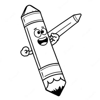 Funny Jeffy With A Giant Pencil Coloring Page 36575-30491