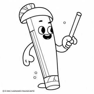 Funny Jeffy With A Giant Pencil Coloring Page 36575-30492