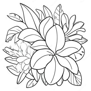 Tropical Flowers Coloring Page 36594-30506