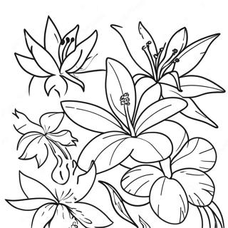 Tropical Flowers Coloring Page 36594-30507