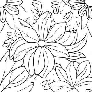 Tropical Flowers Coloring Pages