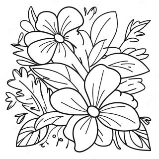 Vibrant Tropical Flowers Coloring Page 36595-30498